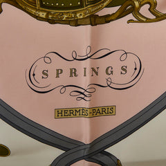エルメス カレ90 SPRINGS スプリングス 馬車柄 スカーフ ピンク マルチカラー レディース HERMES 【中古】