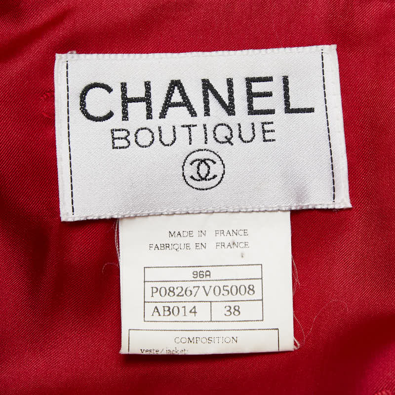 シャネル ココマークボタン ジャケット ダブル サイズ：38 P08267V05008 レッド カシミヤ レディース CHANEL 【中古】