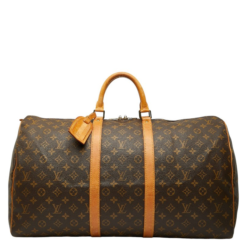 ルイ ヴィトン モノグラム キーポル55 ボストンバッグ トラベルバッグ M41424 ブラウン PVC レザー レディース LOUIS VUITTON 【中古】