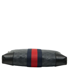 グッチ GGスプリーム メッセンジャーバッグ ショルダーバッグ 474139 ブラック PVC レザー メンズ GUCCI 【中古】