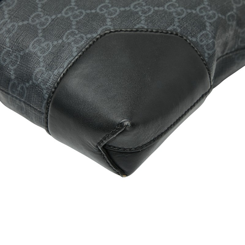 グッチ GGスプリーム メッセンジャーバッグ ショルダーバッグ 474139 ブラック PVC レザー メンズ GUCCI 【中古】
