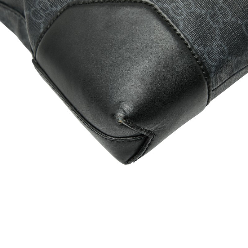 グッチ GGスプリーム メッセンジャーバッグ ショルダーバッグ 474139 ブラック PVC レザー メンズ GUCCI 【中古】