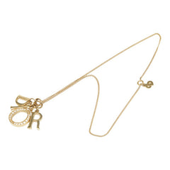 ディオール ロゴ ラインストーン ネックレス ゴールド メッキ レディース Dior 【中古】