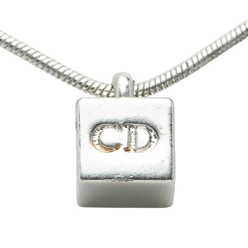 ディオール CDロゴ キューブ ネックレス シルバー メタル レディース Dior 【中古】