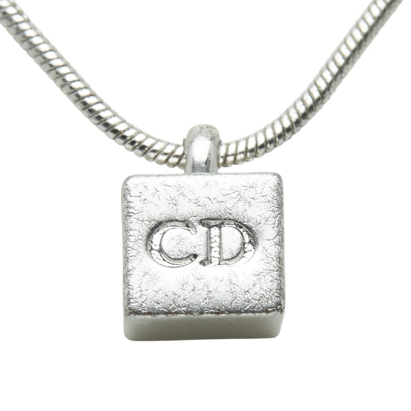 ディオール CDロゴ キューブ ネックレス シルバー メタル レディース Dior 【中古】