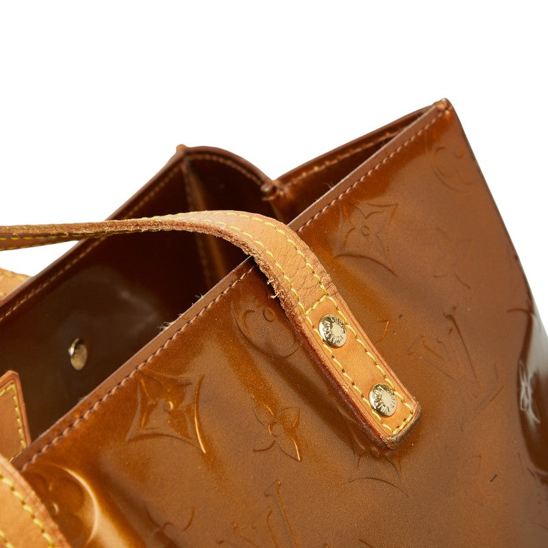 ルイ ヴィトン モノグラム ヴェルニ リードMM トートバッグ M91143 ブロンズ ブラウン パテントレザー レディース LOUIS VUITTON 【中古】