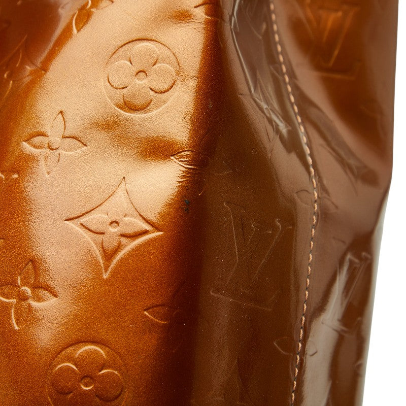 ルイ ヴィトン モノグラム ヴェルニ リードMM トートバッグ M91143 ブロンズ ブラウン パテントレザー レディース LOUIS VUITTON 【中古】