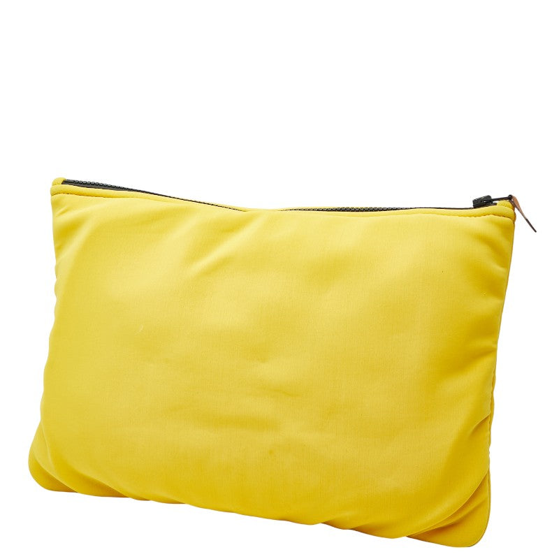 エルメス トゥルース フラット ネオバンGM ポーチ クラッチバッグ イエロー ポリアミド/エラスタン レディース HERMES 【中古】