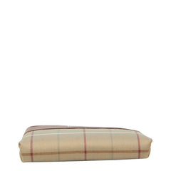 バーバリー チェック コインケース 小銭入れ カーキ ブラウン キャンバス レザー レディース BURBERRY 【中古】