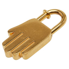 エルメス 2002年限定 ANNEE DE LA MAIN ハンド モチーフ カデナ ゴールド メッキ レディース HERMES 【中古】