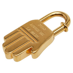 エルメス 2002年限定 ANNEE DE LA MAIN ハンド モチーフ カデナ ゴールド メッキ レディース HERMES 【中古】