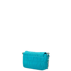 プラダ ナッパゴーフル チェーン ショルダーバッグ BT0939 ブルー レザー レディース PRADA 【中古】