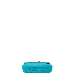 プラダ ナッパゴーフル チェーン ショルダーバッグ BT0939 ブルー レザー レディース PRADA 【中古】