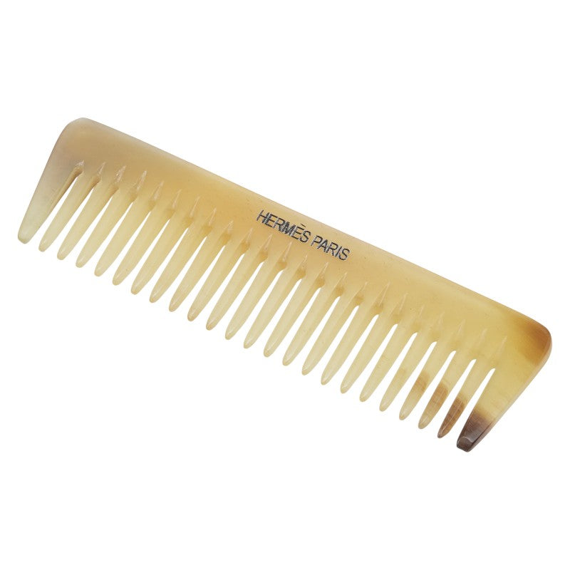 エルメス コーム 櫛 くし ベージュ ブラウン バッファローホーン レディース HERMES 【中古】