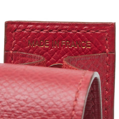 エルメス ガムケース リップケース 印鑑ケース レッド レザー レディース HERMES 【中古】