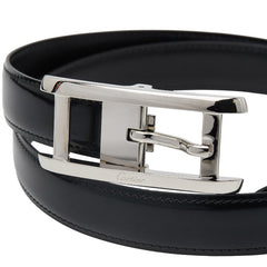 カルティエ ベルト ブラック シルバー レザー メタル メンズ CARTIER 【中古】