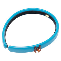 シャネル ココマーク ターンロック モチーフ カチューシャ ヘアアクセサリー ブルー レザー レディース CHANEL 【中古】