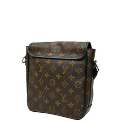 ルイ ヴィトン モノグラムマカサー バスPM ショルダーバッグ M56717 ブラウン ブラック PVC レザー レディース LOUIS VUITTON 【中古】
