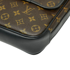 ルイ ヴィトン モノグラムマカサー バスPM ショルダーバッグ M56717 ブラウン ブラック PVC レザー レディース LOUIS VUITTON 【中古】