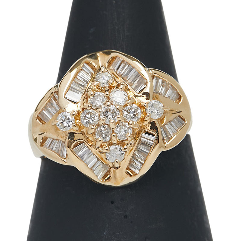 K18YG イエローゴールド ダイヤ1.00ct リング 指輪 レディース 13号 【中古】