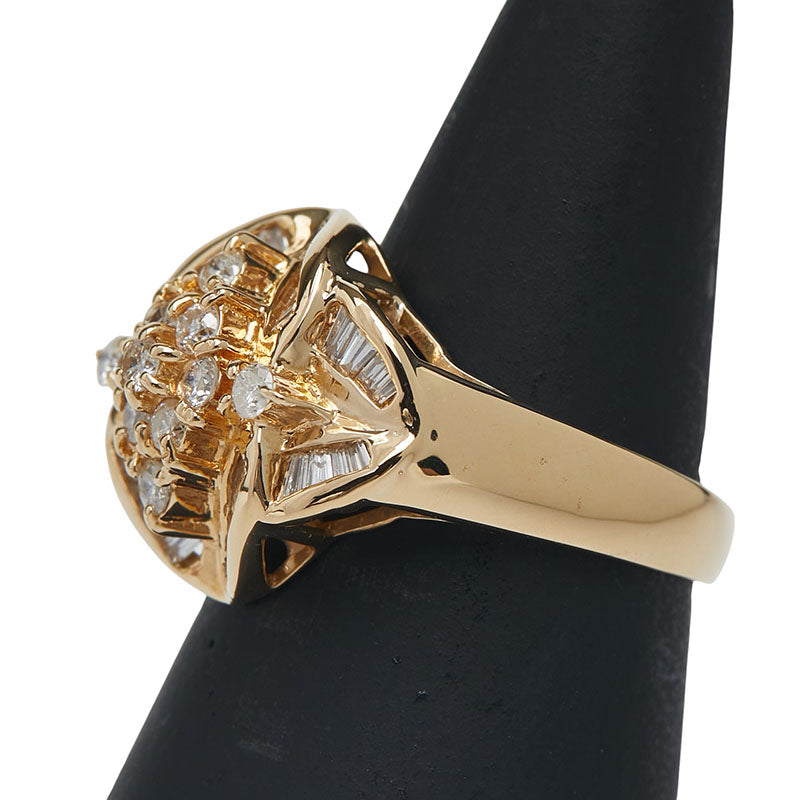 K18YG イエローゴールド ダイヤ1.00ct リング 指輪 レディース 13号 【中古】
