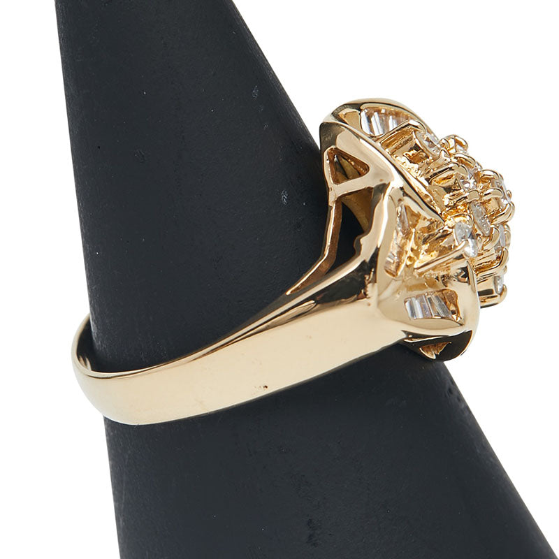 K18YG イエローゴールド ダイヤ1.00ct リング 指輪 レディース 13号 【中古】