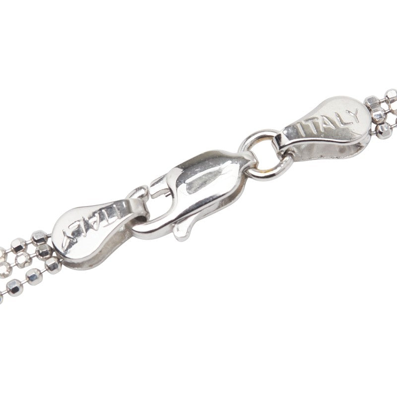 K18WG ホワイトゴールド ダイヤ0.35ct 白蝶真珠14～15mm 黒蝶真珠10～10.5mm ペンダントネックレス レディース 【中古】