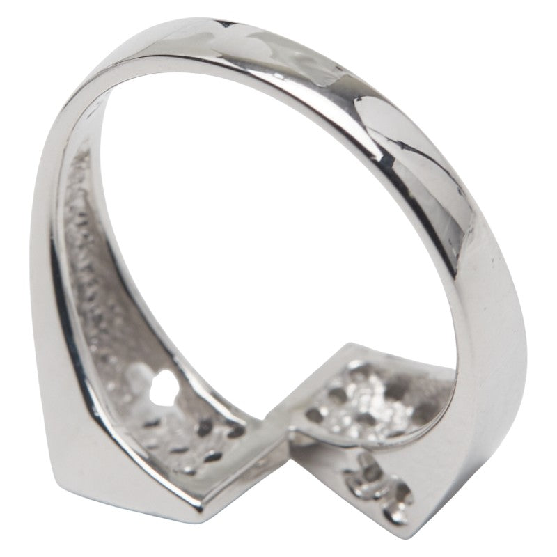 K18WG ホワイトゴールド ブラックダイヤ0.18ct ダイヤ0.12ct リング 指輪 レディース 11号 【中古】