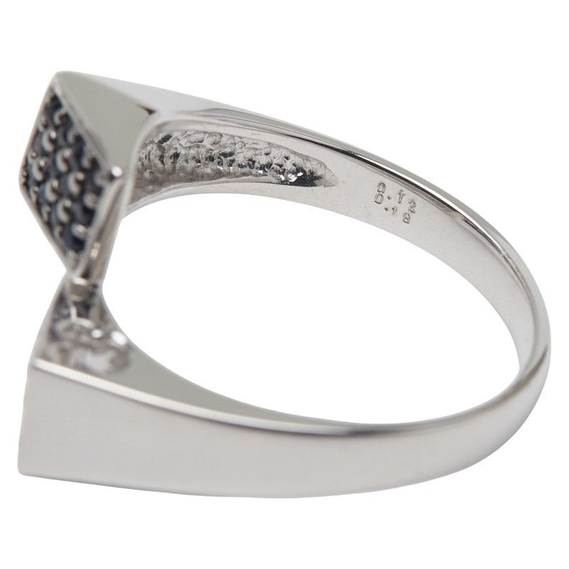 K18WG ホワイトゴールド ブラックダイヤ0.18ct ダイヤ0.12ct リング 指輪 レディース 11号 【中古】