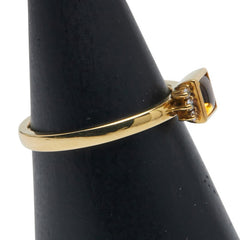 コムサ デ モード K18YG イエローゴールド シトリントパーズ ダイヤ0.04ct リング 指輪 レディース COMME CA DU MODE 14号 【中古】