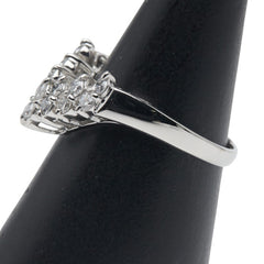 Pt900 プラチナ ダイヤ0.50ct Ｖ字 リング 指輪 レディース 11号 【中古】