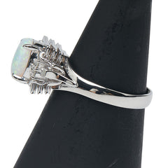 Pt900 プラチナ オパール0.80ct ダイヤ0.07ct リング 指輪 レディース 12号 【中古】