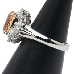 Pt900 プラチナ インペリアルトパーズ2.40ct ダイヤ0.41ct リング 指輪 レディース 11号 【中古】