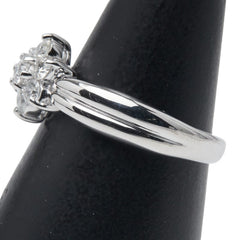 K18WG ホワイトゴールド ダイヤ0.50ct フラワー 花 モチーフ リング 指輪 レディース 9号 【中古】