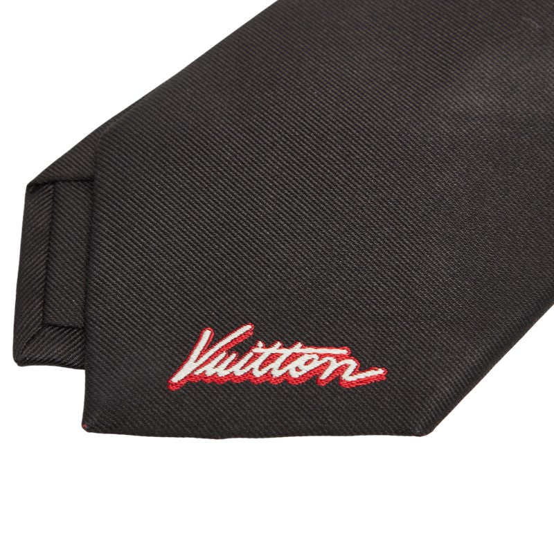 ルイ ヴィトン ロゴ ネクタイ M78471 ブラック シルク メンズ LOUIS VUITTON 【中古】