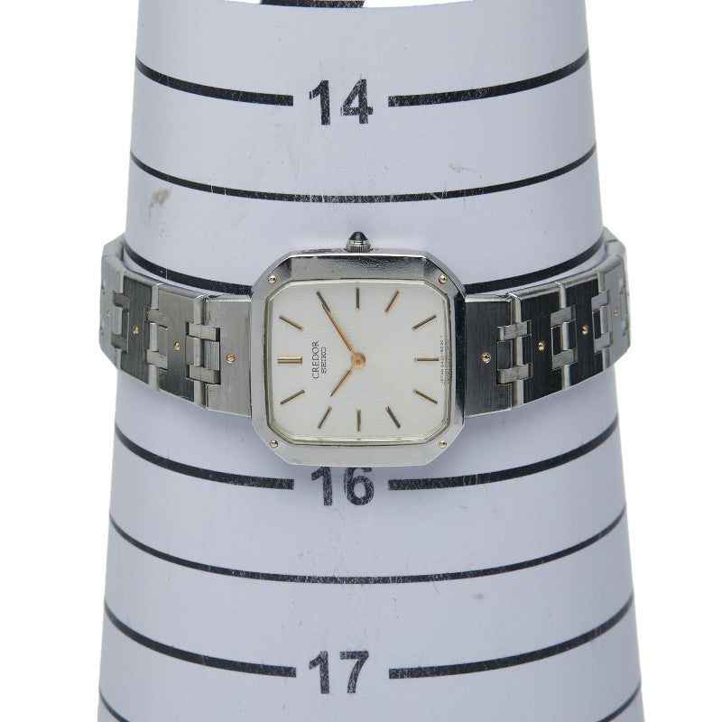 セイコー クレドール 腕時計 クオーツ ホワイト文字盤 ステンレススチール レディース SEIKO 【中古】
