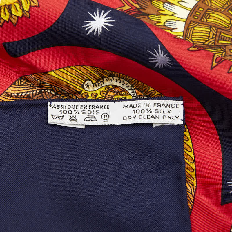 エルメス カレ90 LE ROY SOLEIL 太陽王 スカーフ ネイビー マルチカラー シルク レディース HERMES 【中古】