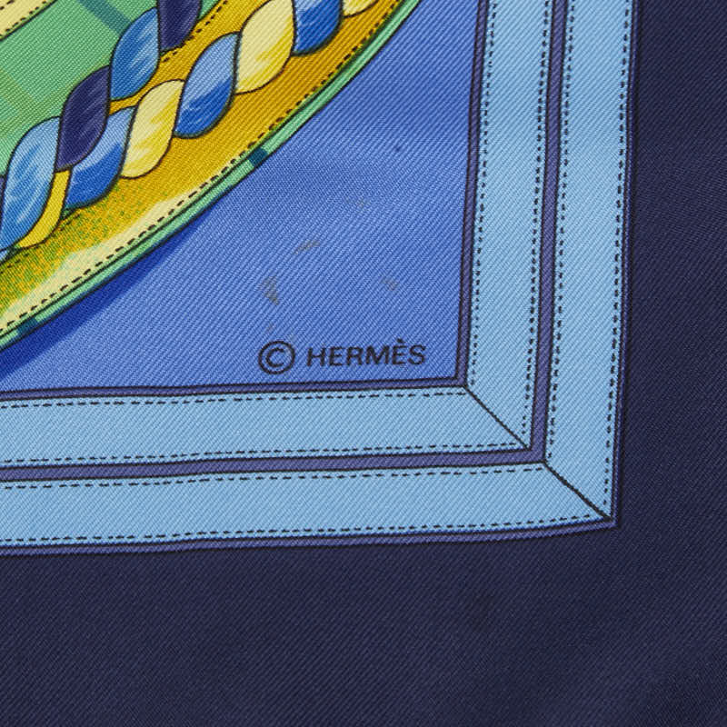 エルメス カレ90 GRANDE TENUE 馬の礼装 スカーフ ブルー マルチカラー レディース HERMES 【中古】