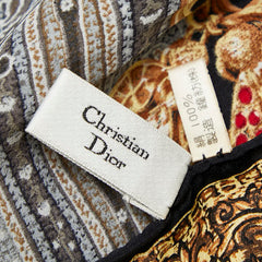 ディオール 総柄 スカーフ ブラック マルチカラー シルク レディース Dior 【中古】