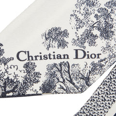 クリスチャンディオール トワル ドゥ ジュイ ソヴァージュ ミッツァ スカーフ ホワイト グレー レディース Christian Dior 【中古】