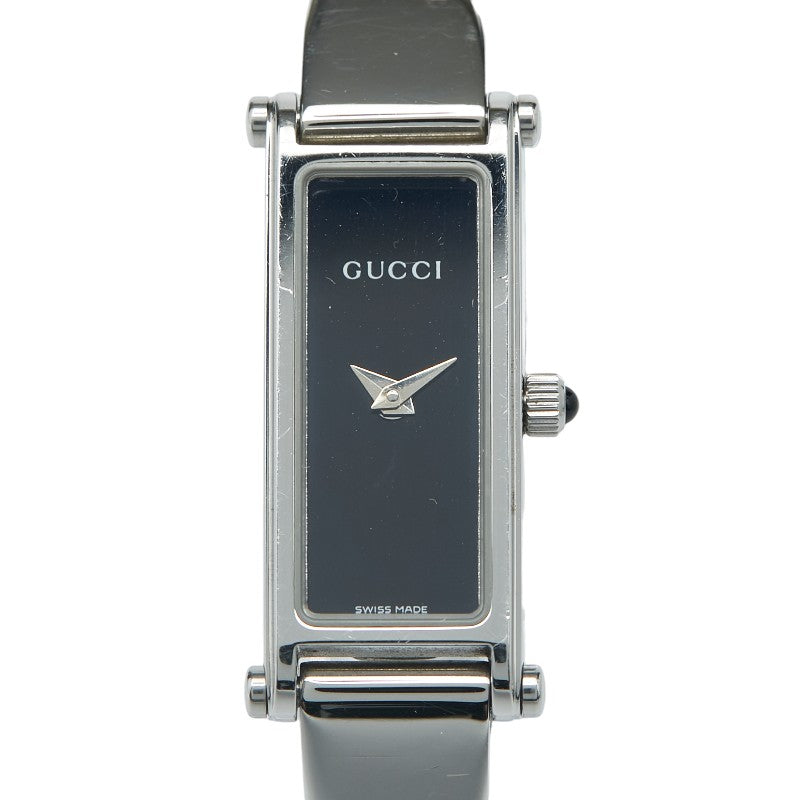 グッチ 腕時計 バングルウォッチ 1500L クオーツ ブラック文字盤 ステンレススチール レディース GUCCI 【中古】