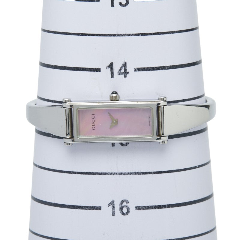 グッチ 腕時計 バングルウォッチ 1500L クオーツ ピンク文字盤 ステンレススチール レディース GUCCI 【中古】