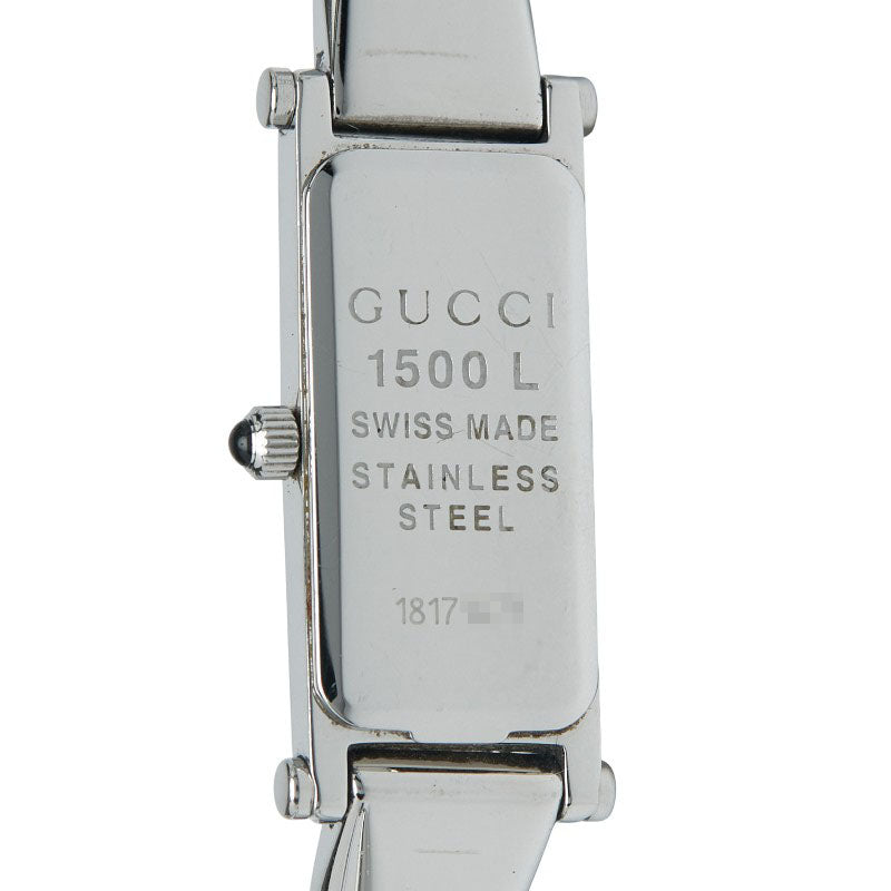 グッチ 1Pダイヤ 腕時計 バングルウォッチ 1500L クオーツ シルバー文字盤 ステンレススチール レディース GUCCI 【中古】