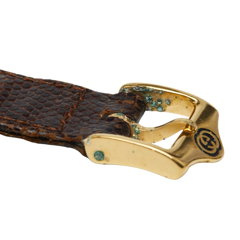 グッチ 腕時計 3000.2.M クオーツ ゴールド文字盤 ステンレススチール レザー メンズ GUCCI 【中古】