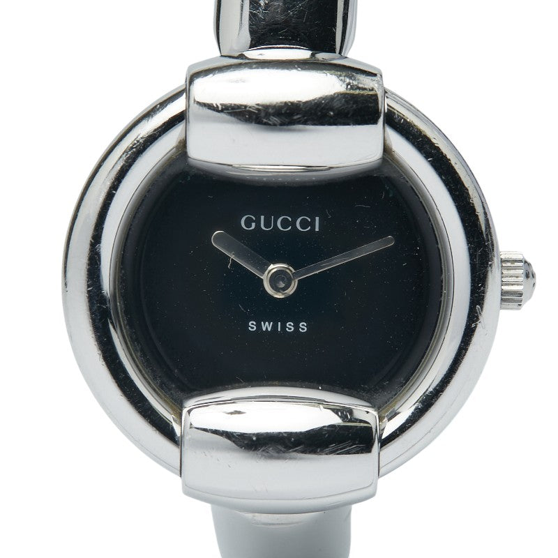 グッチ 腕時計 バングルウォッチ 1400L クオーツ ブラック文字盤 ステンレススチール レディース GUCCI 【中古】