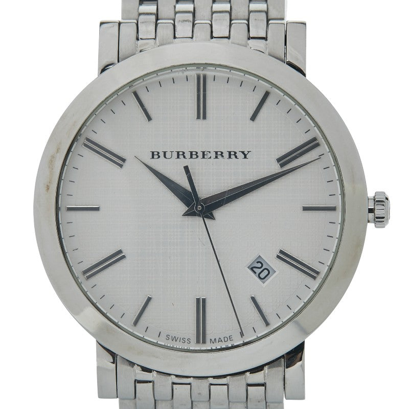バーバリー 腕時計 BU1722 クオーツ ホワイト文字盤 ステンレススチール メンズ BURBERRY 【中古】