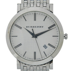 バーバリー 腕時計 BU1722 クオーツ ホワイト文字盤 ステンレススチール メンズ BURBERRY 【中古】