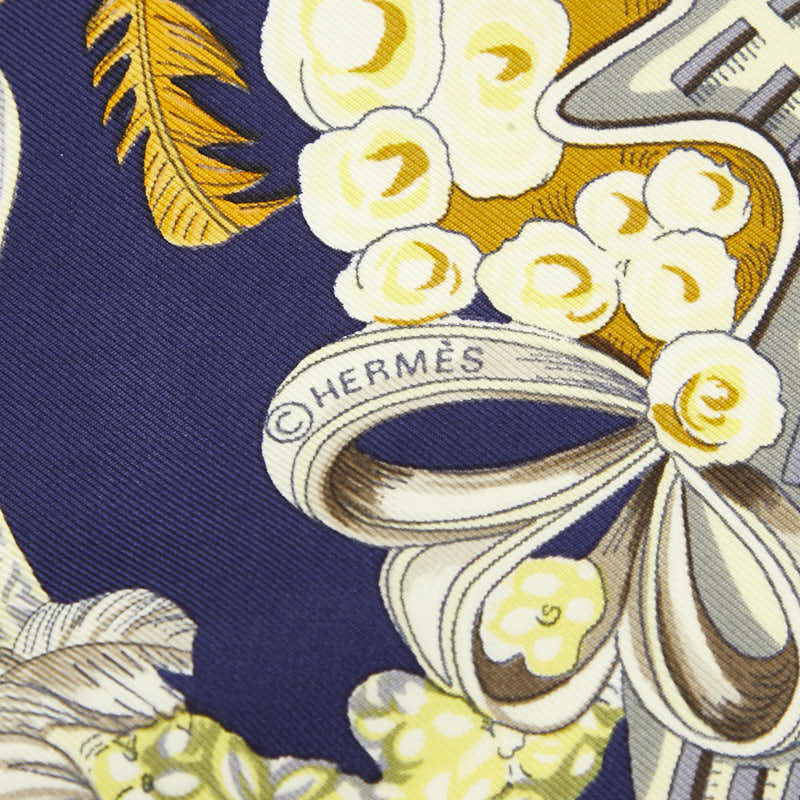 エルメス カレ90 chapeau! 脱帽 スカーフ ネイビー マルチカラー レディース HERMES 【中古】