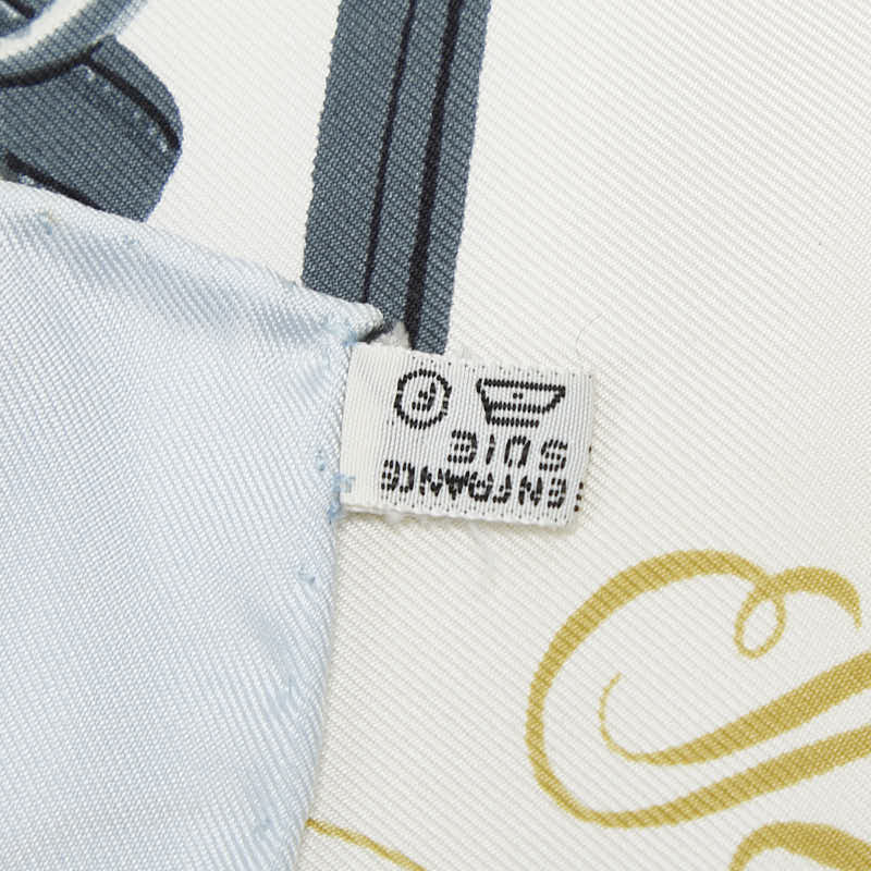 エルメス カレ90 BRIDES de GALA 式典用の馬勒 スカーフ ライトブルー マルチカラー シルク レディース HERMES 【中古】