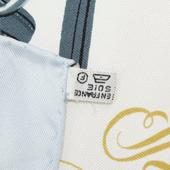エルメス カレ90 BRIDES de GALA 式典用の馬勒 スカーフ ライトブルー マルチカラー シルク レディース HERMES 【中古】